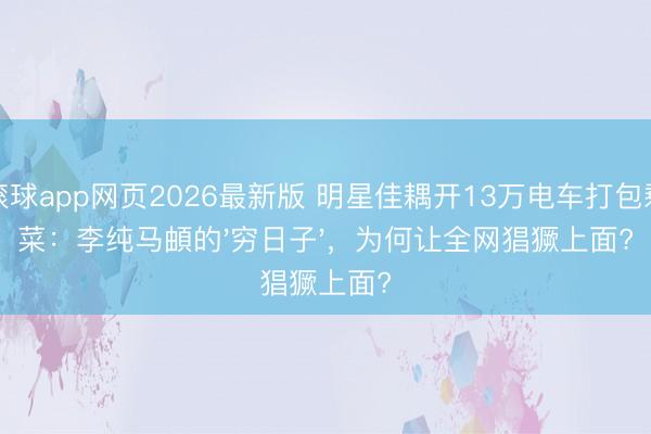 滚球app网页2026最新版 明星佳耦开13万电车打包剩菜:李纯马頔的'穷日子',为何让全网猖獗上面?