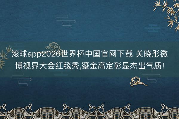 滚球app2026世界杯中国官网下载 关晓彤微博视界大会红毯秀,鎏金高定彰显杰出气质!